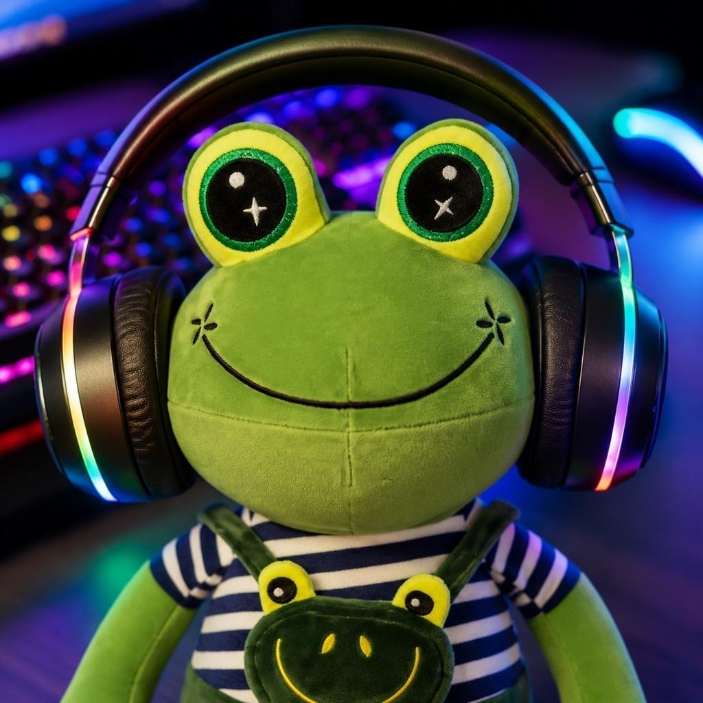 Stuffed Frog Plush Toy Soft Frog Doll with Striped Shirt and Overalls for Kids and Adults Collectible Gift