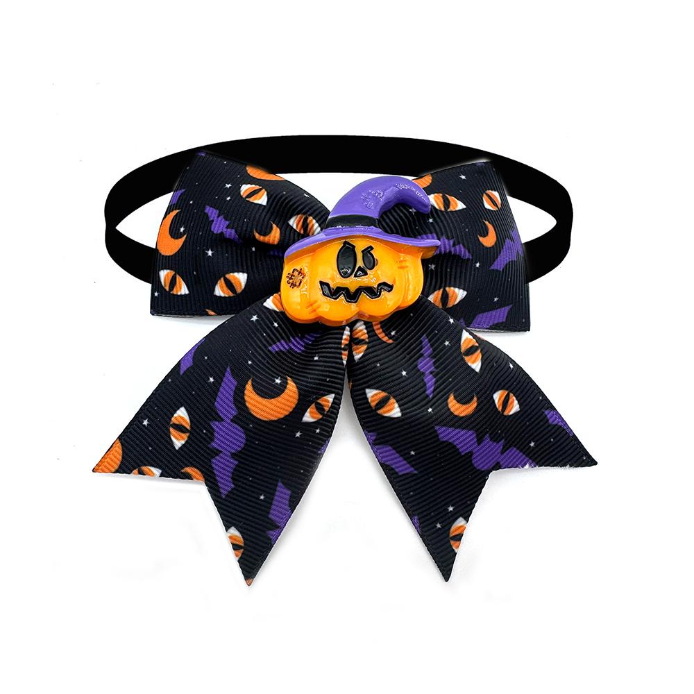50/100pcs Halloween Pet Product Fashion Small Dog Bow Ties Collars Adjustable Pet Dog Bowtie Pumpkin Bat Style Dogs Pet Supplies