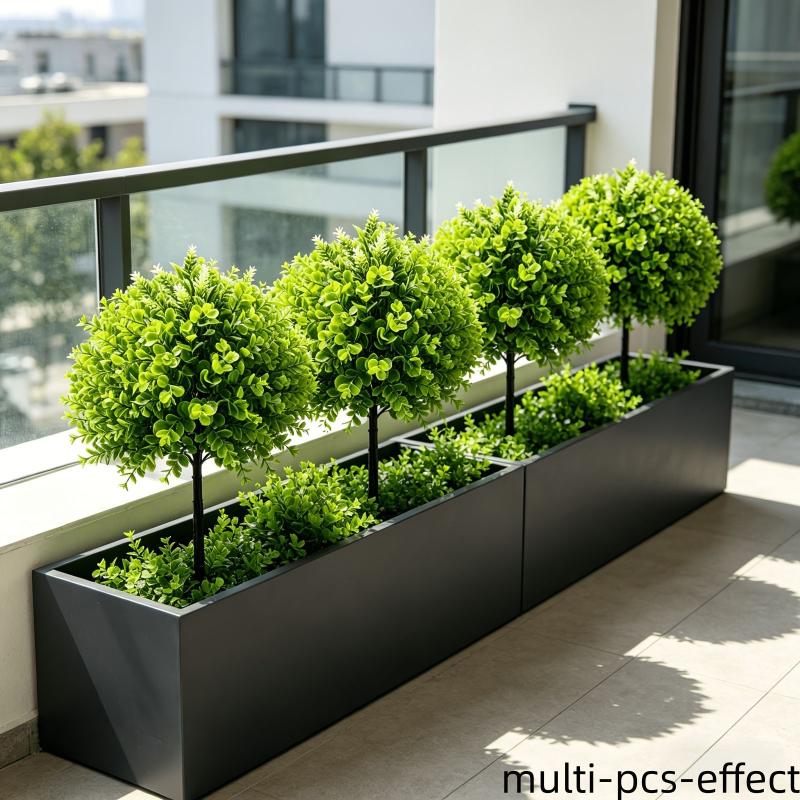 Artificial Green Plants Ground Stake Fake Greenery Plastic Shrubs Plants For Outdoor Garden Patio Yard Landscaping Decoration