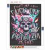 Skull Roses Fuck Off Problem Solved Full Round Drill Diamond Painting Kit DIY Sparkle Art Canvas for Adults Relaxing Craft and Home Decoration Gift