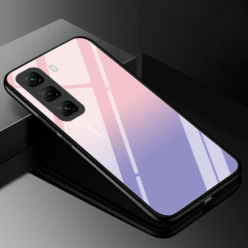 Tempered Glass Phone Case For Infinix Hot 50 Pro Plus Luxury Hard Back Bumper Cover for Infinix Hot50 Pro+ 4G Capa Hot 50i 50 5G