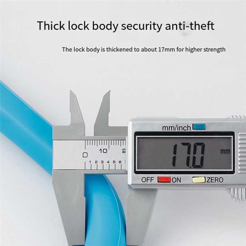 1 PCS Bike Lock Anti-Theft Mountain Bike Road Bike Silicone U-Lock Motorcycle Helmet Bicycle Electric Scooter Alloy Steel Black