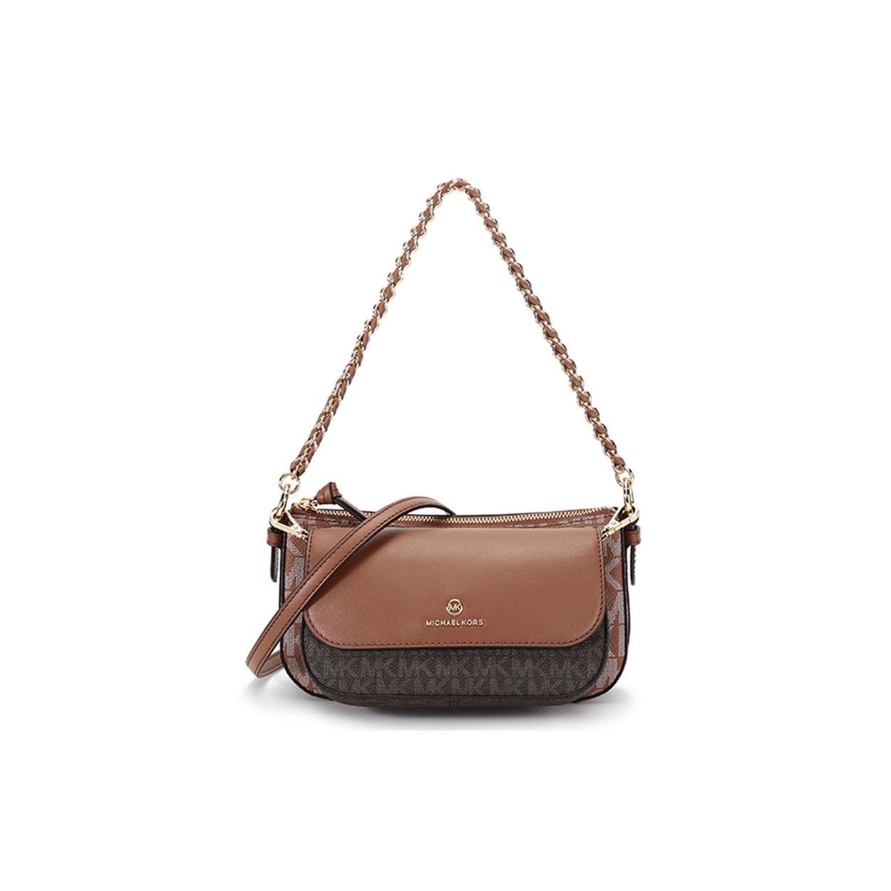 

New MICHAEL KORS Jet Set Charm Artificial Leather Crossbody Bag, Shoulder Bag Women s Acorn Brown 32S1GT9C6B-LUGG-MULTI 23.1*4.6*12.4CM