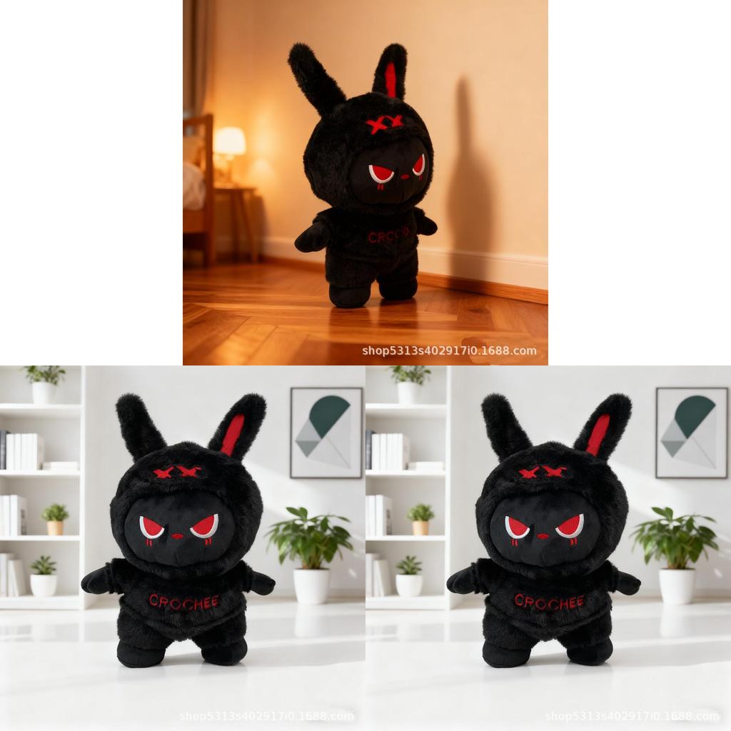 Plush Bunny Toy Halloween Easter Dark Style Soft Cushion For Kids And Adults