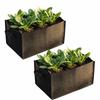 4PCS with Handles Planting Bag Planter Square Vegetable Grow Bag  Indoor Outdoor Use