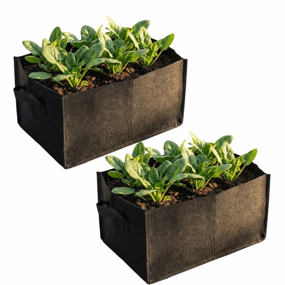 4PCS with Handles Planting Bag Planter Square Vegetable Grow Bag  Indoor Outdoor Use