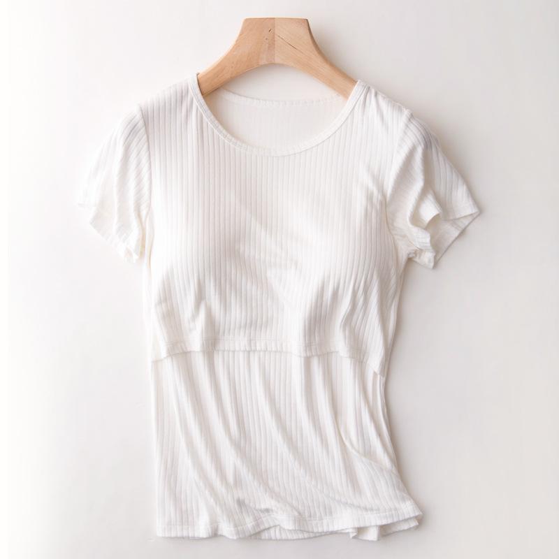 Maternity Nursing T-Shirt - Stylish Short Sleeve Summer Top for Moms