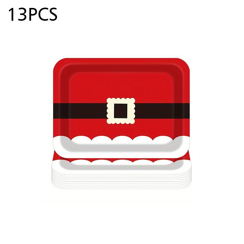 Weihnachts-Pappteller Weihnachtsdekorationen Weihnachtsgeschirr Weihnachtsessen Weihnachts-Cartoon-Muster Niedlich 52/13 STK