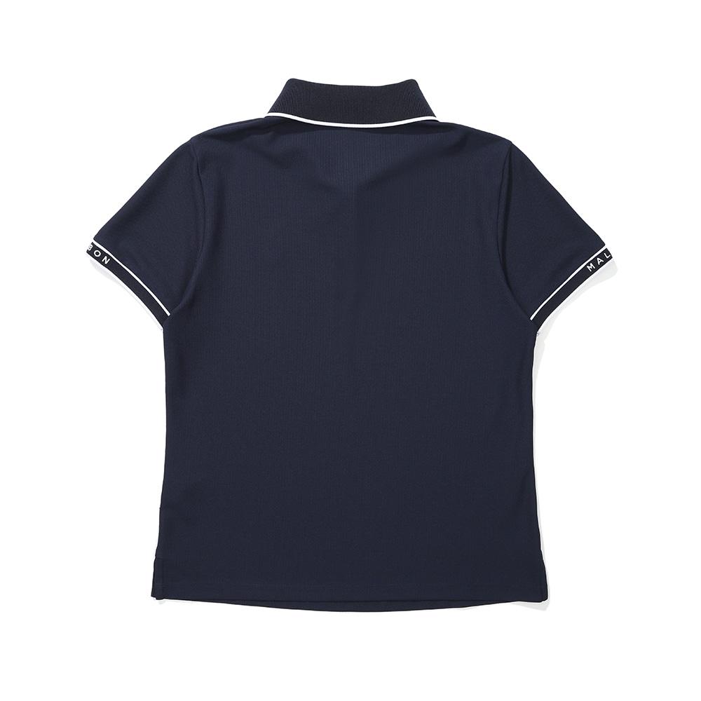 MALBON GOLF Color Block Basic Collared T-Shirt Navy (Woman)