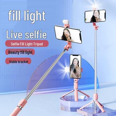 Kompakter Bluetooth Selfie Stick mit Fülllicht & Stativ