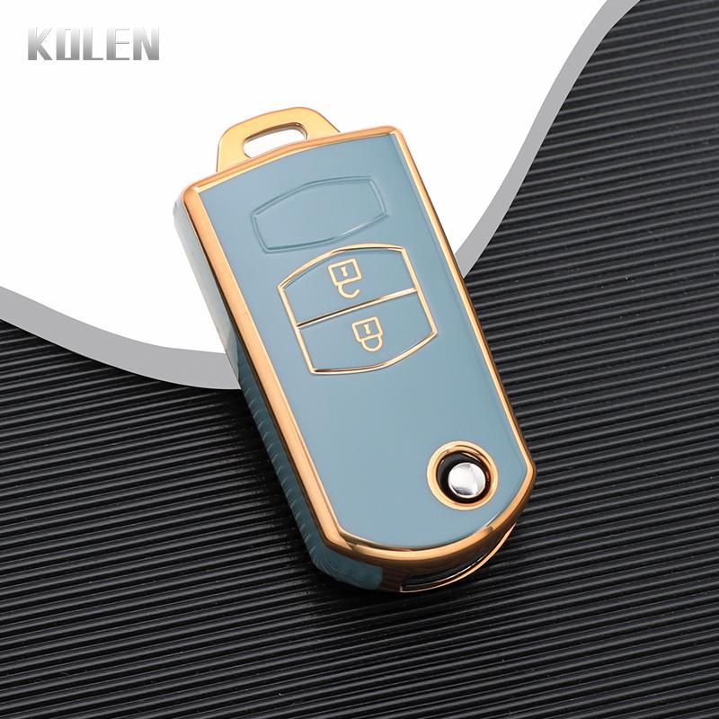 Fashion Tpu Flip Car Key Case Shell Cover Fob For Mazda 3 5 6 Series M6 Rx8 Mx5 2 3 Buttons Smart Keyless Protector Accessories