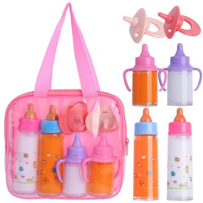Magic Baby Doll Feeding Set for 30-55cm Reborn Dolls Accessories with Milk Juice Bottles Toy Pacifier Birthday Gifts for Kids