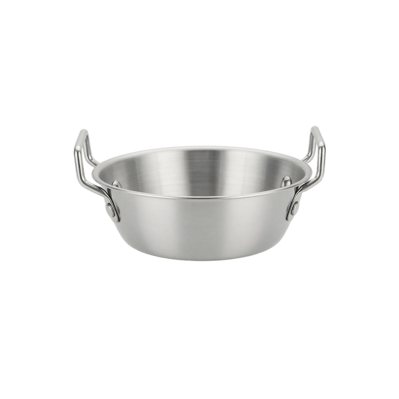 304 Stainless Steel Double Handle Bowl Multi Purpose Salad Bowl Snack Plate Hot Pot Sauce Dish Prep Bowl Kitchen Serving Container one size