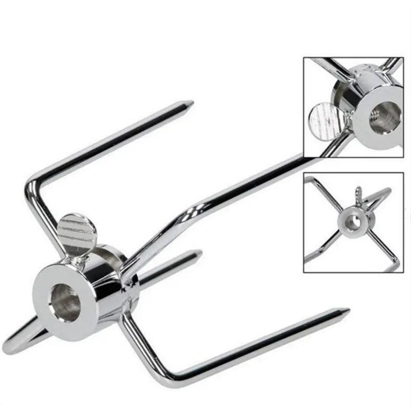 Rotisserie Meat Forks Replacement 304 Stainless Steel BBQ Grilling Forks Fits 1/2" Hexagon & 3/8" and 5/16" Square Spit Rods