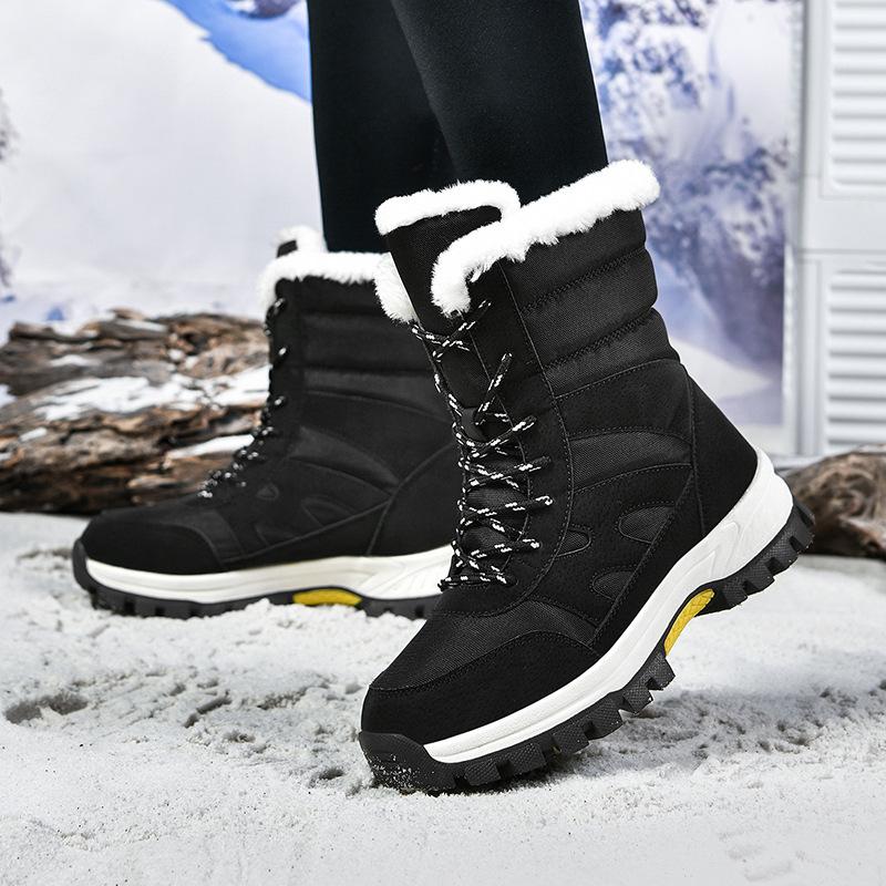 Neue Samt-Camouflage-Schnee-Stiefel Outdoor rutschfest High-Top Baumwollschuhe große Größe verdickte warme Stiefel Winter