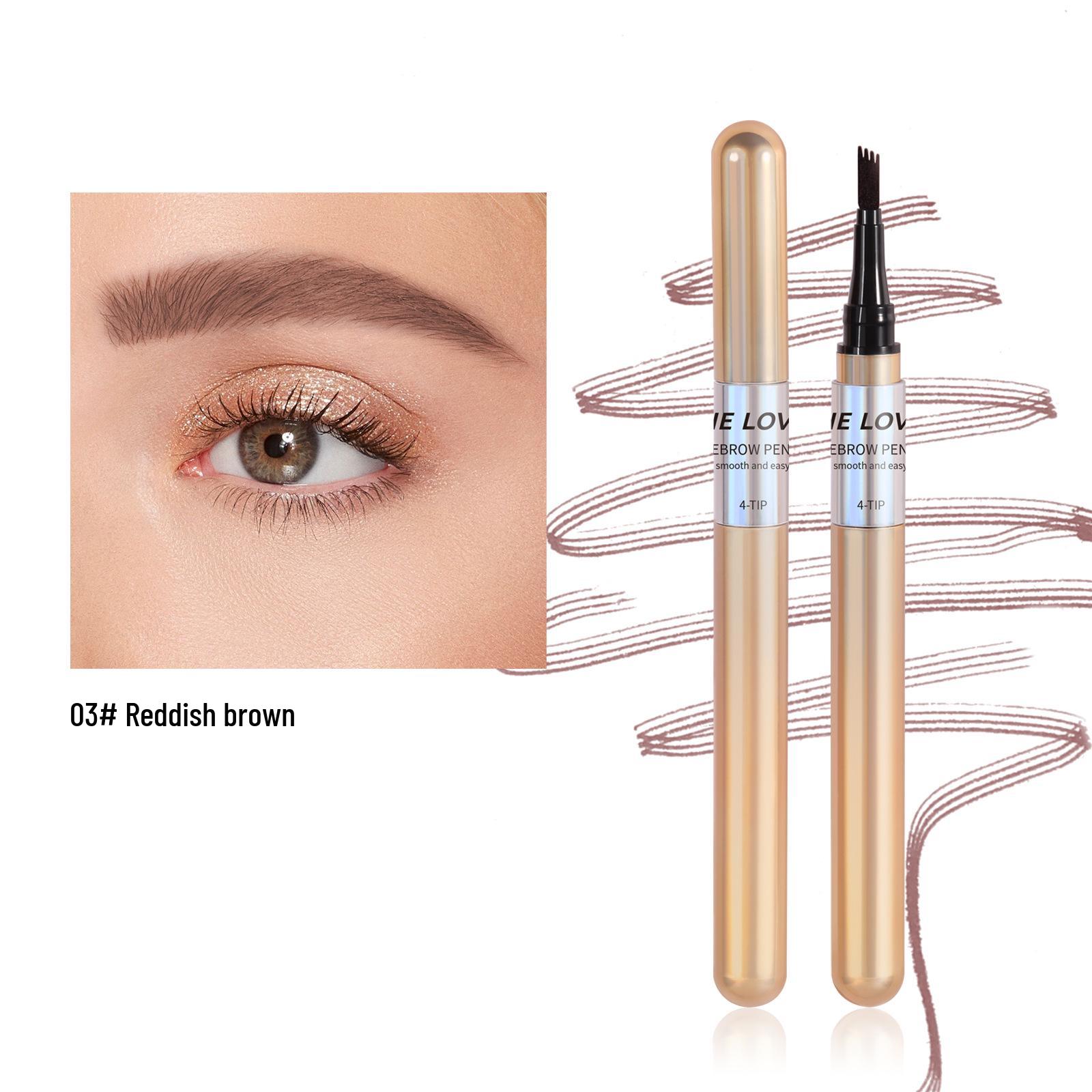 Ultra-Fine Waterproof Smudge-Proof Eyebrow Pencil - Quick-Drying, Four-Prong Liquid for Bold Brows