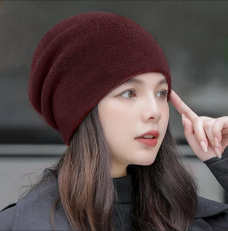 CNTANG 2025 Autumn Winter Fashion Knitted Hat Solid Color Warm Beanies For Men Women Hip Hop Pullover Caps Casual Women s Hats One Size бордовый