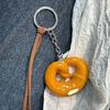 Bag Pendant 1:1 Realistic Simulated Bread Shape Resin Keychain with Rope Decor High Simulation Baguette Bagel Charm Key Holder