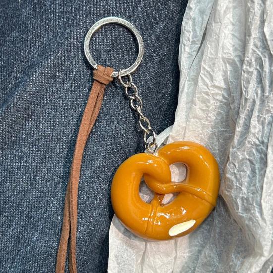 Bag Pendant 1:1 Realistic Simulated Bread Shape Resin Keychain with Rope Decor High Simulation Baguette Bagel Charm Key Holder