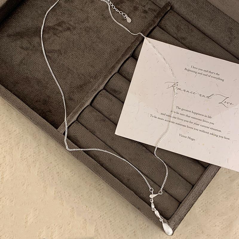 Элегантное колье-цепочка на ключицы с кисточкой в виде капли воды - Модное, универсальное для женщин