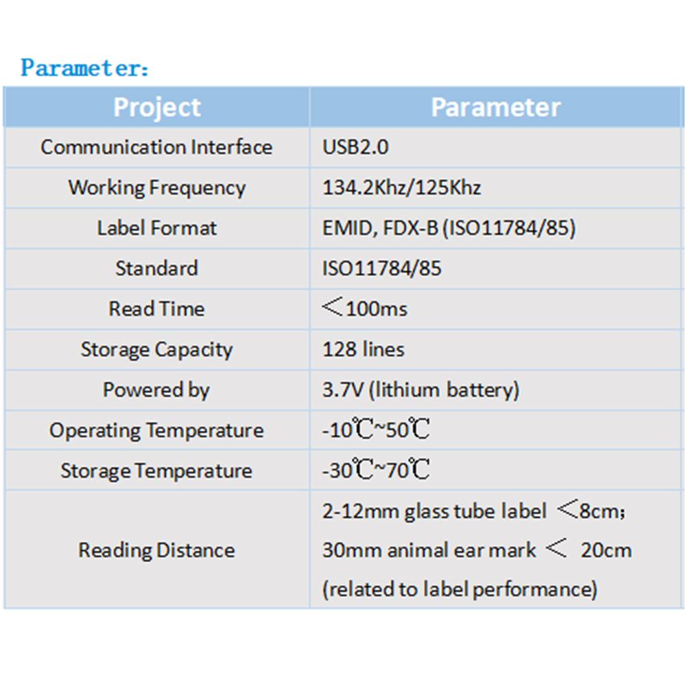 Cititor Etichete Animale Cititor RFID Scanner Microcip Animal de Companie Cititor ID Cip Animal RFID Suport Etichetă/Tag EMID FDX-B(ISO11784/85)