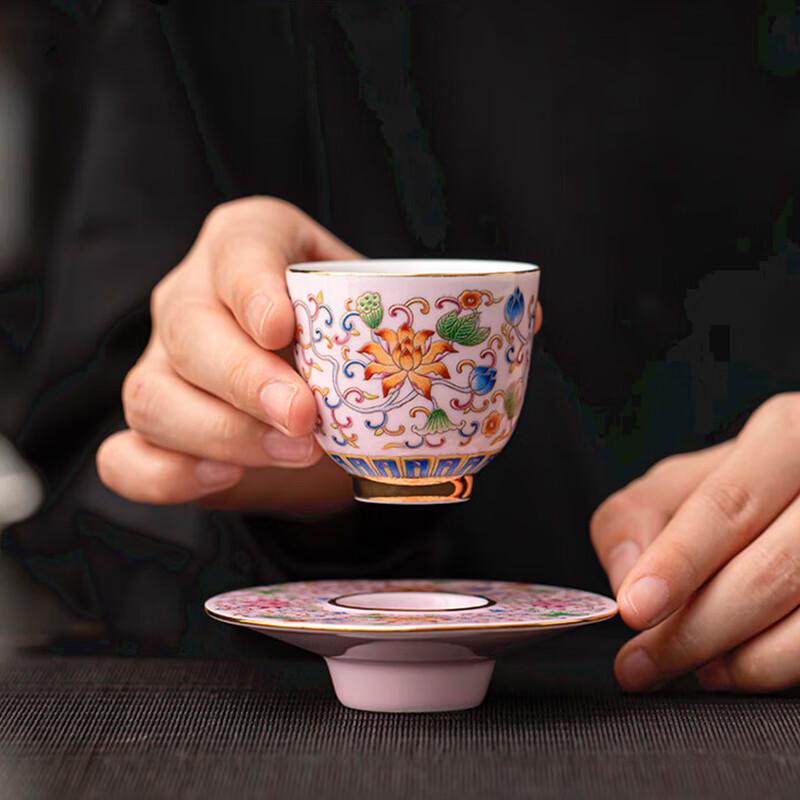 Su s Ceramic Enamel Palace Style Personal Tea Cup & Saucer Gift Set