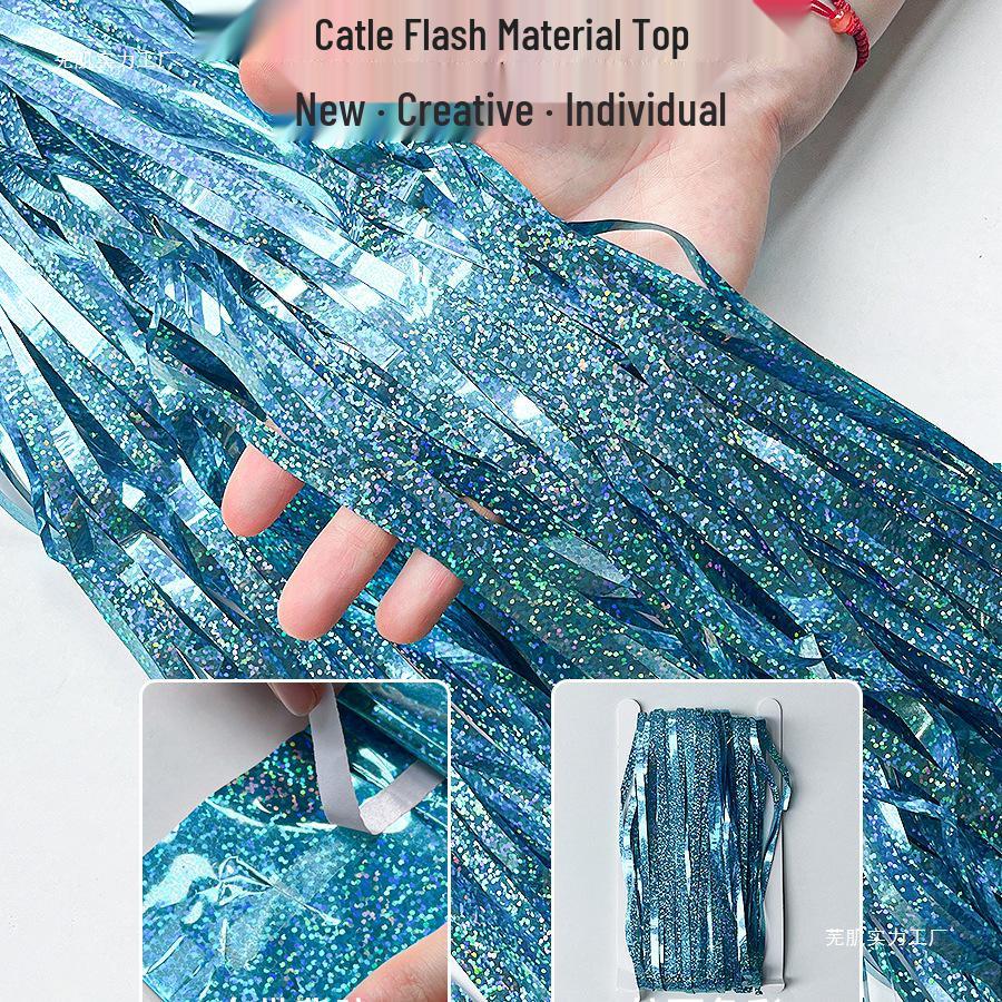 Laser Rain Curtain Tassels & Balloons for Kids' First Birthday Party Decor