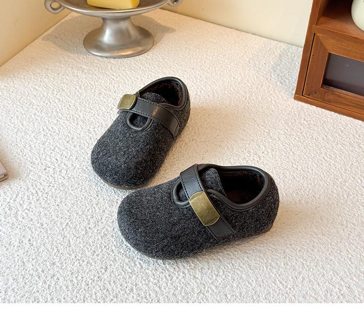 Plüschgefütterte Winter-Mokassins für Mädchen - Warme Baumwoll-Outdoor-Schuhe für kleine Mädchen