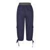 Women's Casual Color Blocking High Waisted Drawstring Pocket Workwear Pants Capris