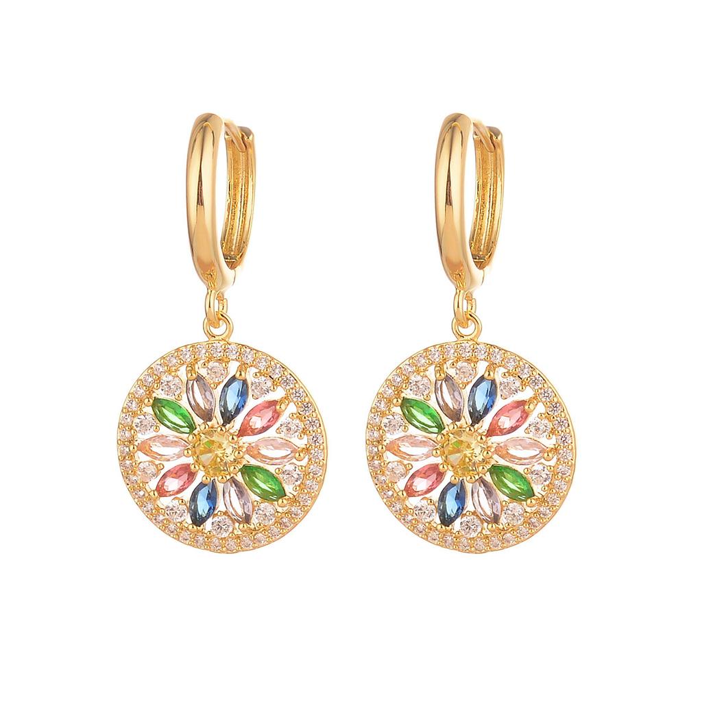 Christmas element earrings, star color zirconium autumn and winter light luxury new products, fashion temperament, fringed love studs