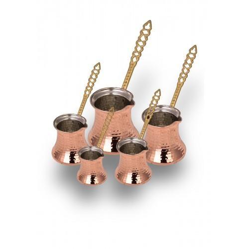 

Turna Copper Caravan Coffee Pot Small Set of 5 1-2-3-4-5 No. Fine Machine Forged Red Turna1225-1