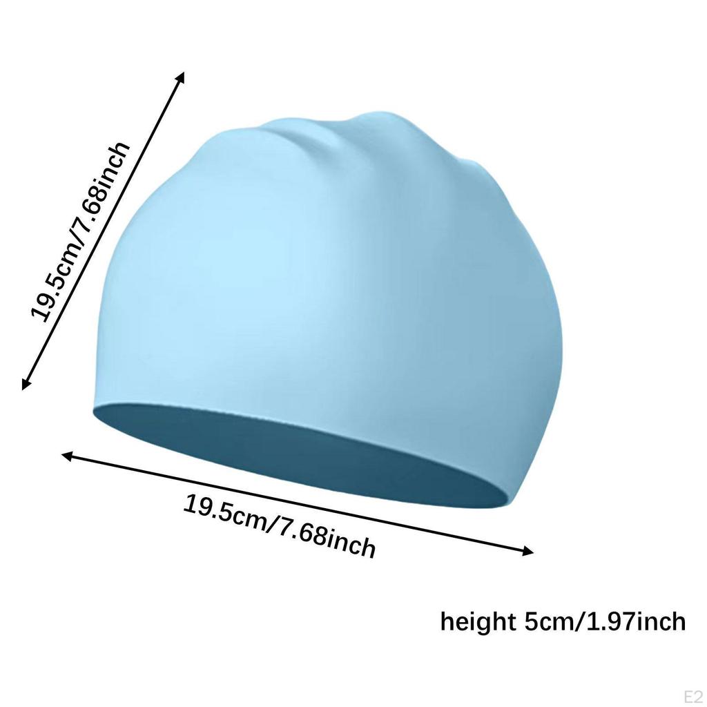 Silicone Swim Cap Bathing Hat Shower for Long and Short Hair Men Women Beach