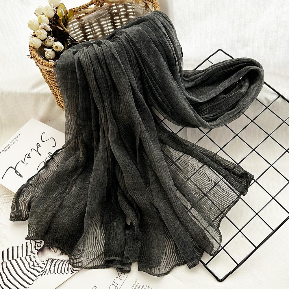 Herren Baumwolle Einfarbig Frühling und Sommer Schal Damen Stola Sonnenschutz Schal Kunst Retro Langer Schal