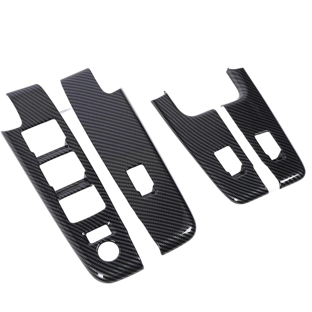 4 Pcs Car Window Control Switch Panel Cover Carbon Fiber Color Power Window Switch Panel Trim Replacement for D Max