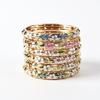 Colorful Flower Bangle Crystal Women's Hand Bracelet Vintage Cloisonne Bangle  Ladies
