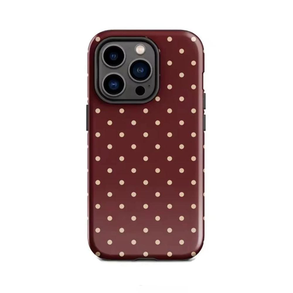 Luxury Clmj Ins Korea Dot Stripe Series Phone Case for iPhone 17 16 15 14 13 12 11 X Air Pro Max Plus Double-layer Back Cover