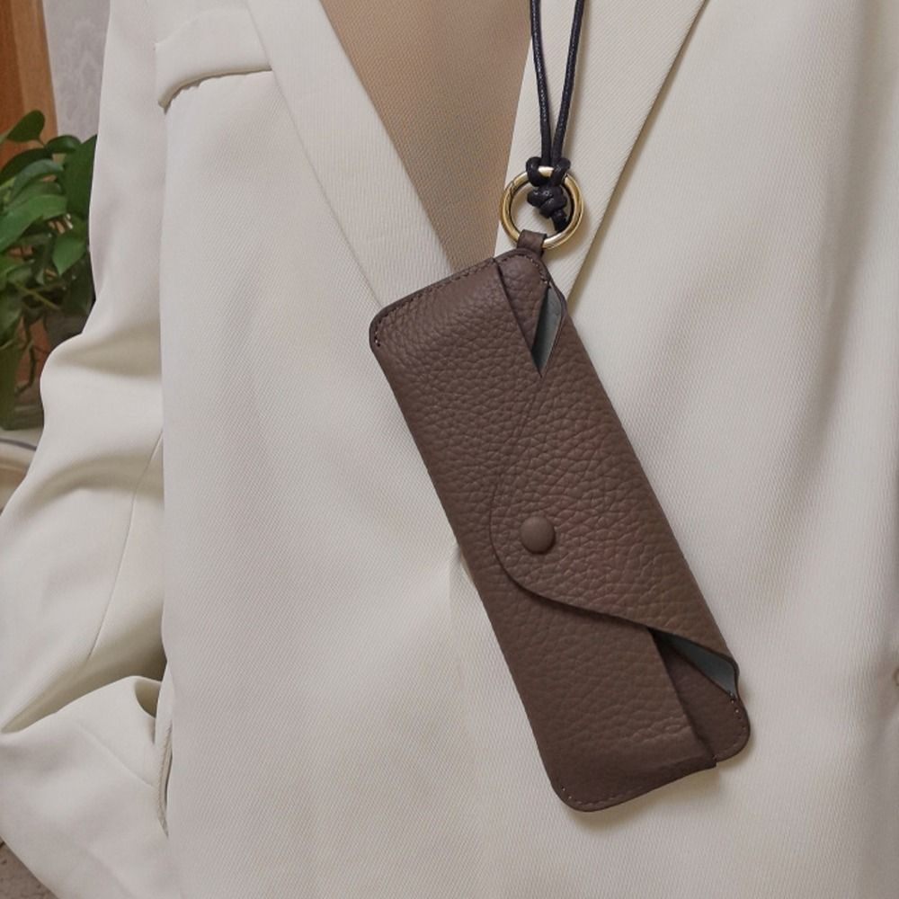 Sunglasses Storage Bag PU Leather Glasses Case Eyewear Protective Case Hanging Eyeglasses Holder