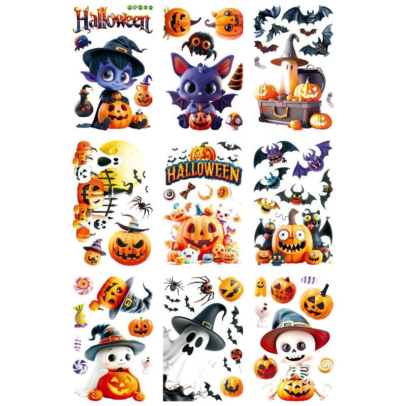 

Хэллоуин Мультяшный Призрак Тыква Летучая Мышь Домашняя Атмосфера Украшение Стекло Статические Наклейки на Окна