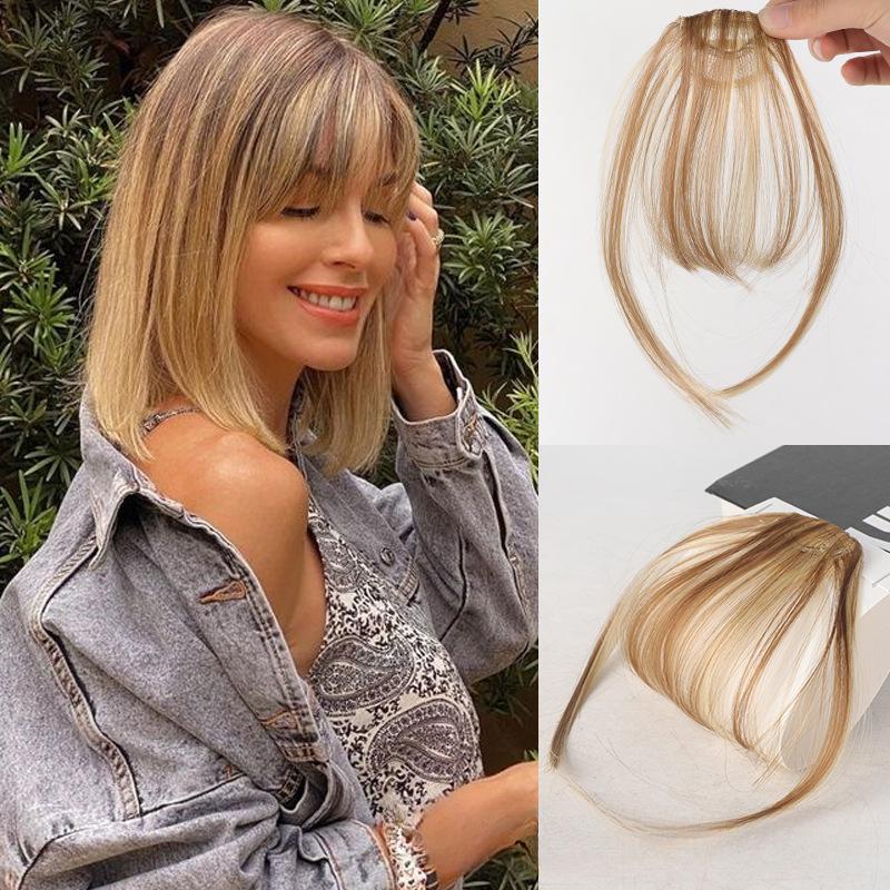 

Натуральный передний парик Airbangs для женщин, реалистичные накладные челки, невидимые и бесследные накладные волосы 12H613