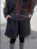 Korean Cable Knit Slimming Bootcut Wide-Leg Winter Pants