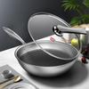 Kangbach 32cm Wok z Plastra Miodu ze Stali Nierdzewnej 304