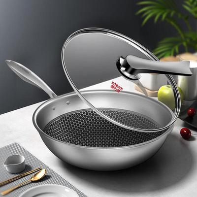 Kangbach 32cm nerezový voštinový wok z nerezové oceli 304
