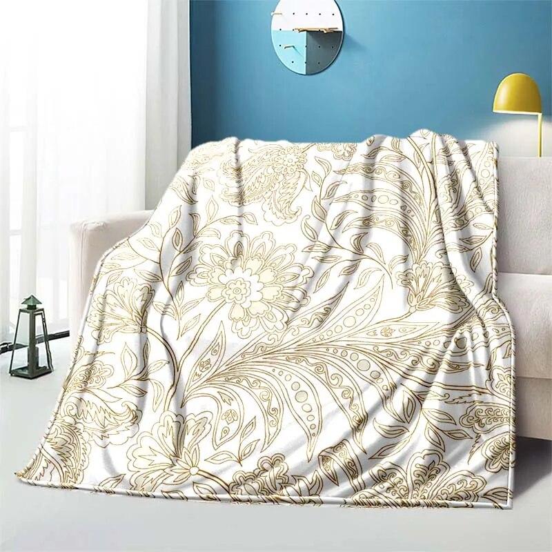 Retro Patternblanket Sofa Blanket Air Conditioning Cover Blanket Blankets for Beds Cute Blanket Children‘s Blanket Thin Blanket