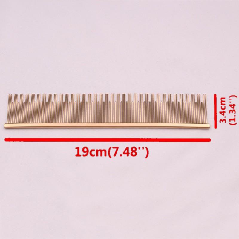 Dual-Row Pet Grooming Comb Cats Dogs With Flat Handle Copper Core High-Low Teeth Deshedding Brush