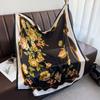 Retro printing spring and summer 91 large square scarf decorative scarf thin sunscreen silk scarf air conditioner shawl neck protection year