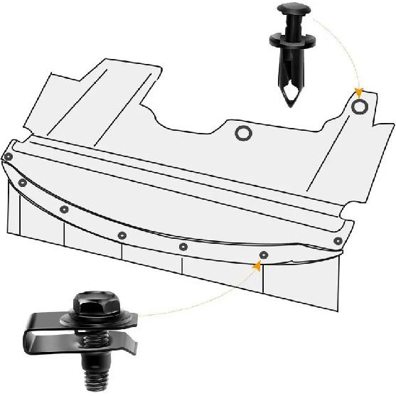 65pc Car Body Bolts & U-nut Clips M6 Engine Under Cover Splash Shield Guard For Nissan QASHQAI Rogue Sport Juke X-Trail Frontier