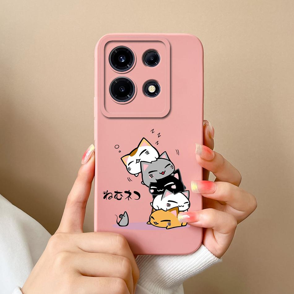 For Infinix Note 30 Pro Vip 30i Phone Case Cartoon Liquid Silicone Full Coverage Anti Drop Bumper For Infinix Note30 30Pro Funda