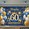 2D plane 60th birthday party banner background fabric, suitable for indoor and outdoor 60th birthday celebrations