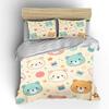 Cute bear cartoon pattern Bedding Set for Kids Luxury Gift 3pcs Digital Print Comforter Set Soft Comfortable Breathable