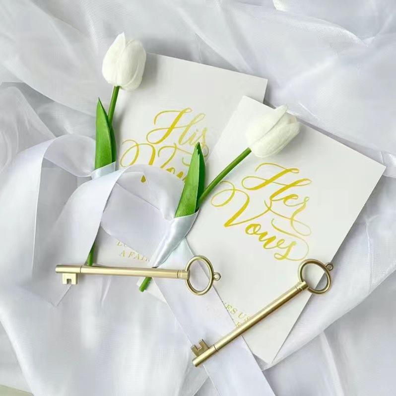 Chenxiang Red Double Happiness Wedding Vow and Speech Card Set with Gift Pen